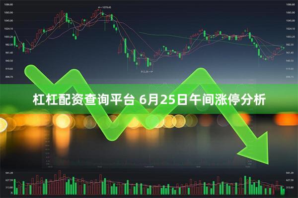杠杠配资查询平台 6月25日午间涨停分析